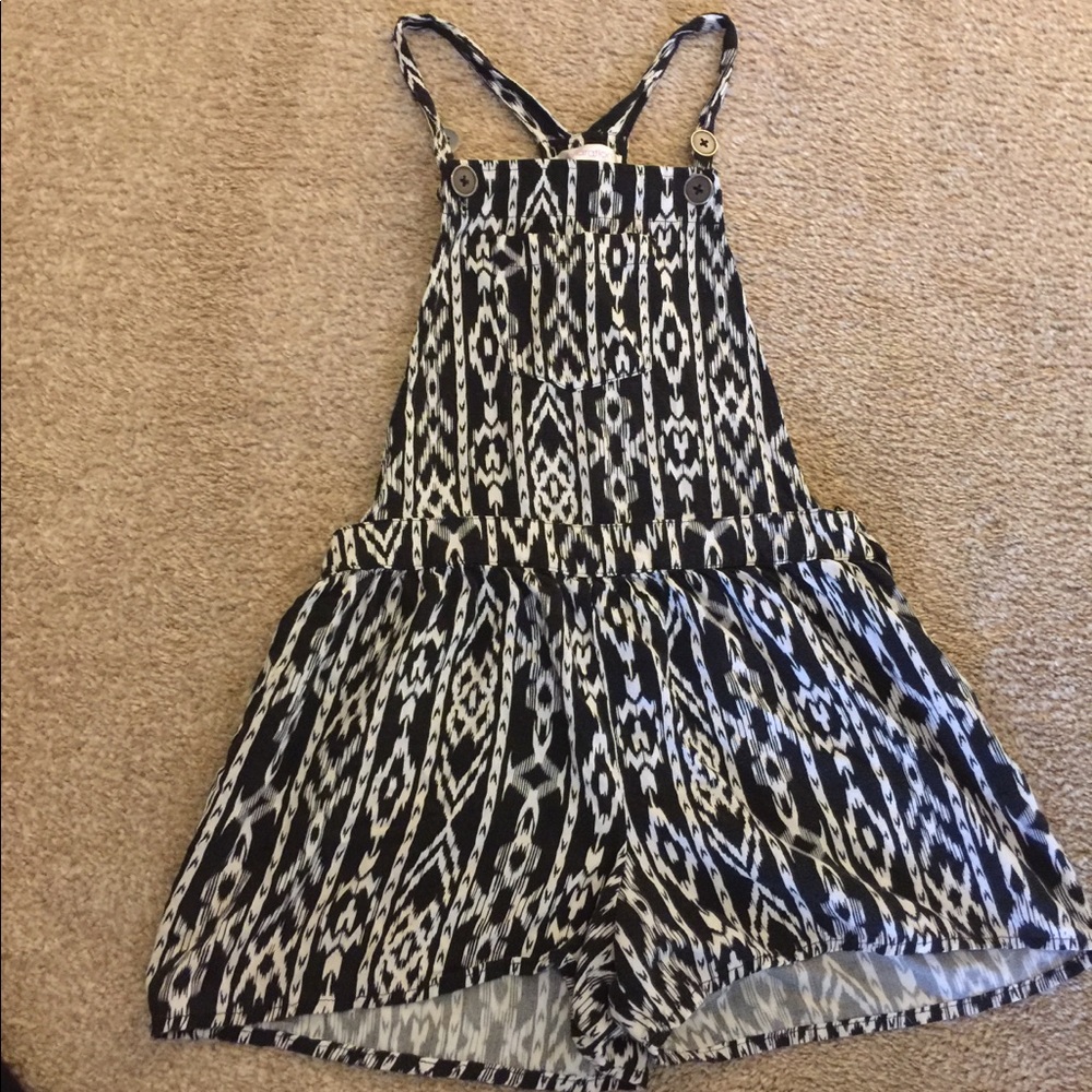 black and white shorts romper